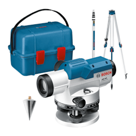 Bosch Professional Optisches Nivelliergerät GOL 20 D mit Stativ BT160 und Messstab GR 500