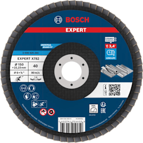 Bosch Professional EXPERT X782 Fächerschleifscheibe Abgewinkelt 150 K40 Bohrung 22,23