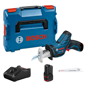 Bosch Professional Akku-Säbelsäge GSA 12V-14 mit 2x GBA 12V 3,0Ah Akku und L-Boxx