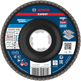 Bosch Professional EXPERT X782 Fächerschleifscheibe gerade 115 K60 X-LOCK