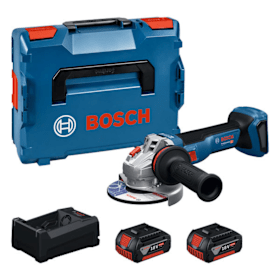 Bosch Professional Akku-Winkelschleifer GWS 18V-11 mit 2x GBA 18V 5,0Ah und L-Boxx