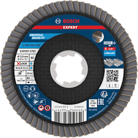 Bosch Professional EXPERT X782 Fächerschleifscheibe 115 mm K80 X-LOCK Flex