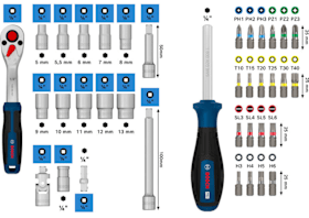 Bosch Professional 1/4" Ratschen Set 37-teilig