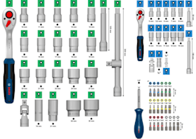 Bosch Professional 1/4" + 1/2" Ratschen Set 80-teilig