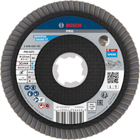 Bosch Professional Fächerschleifscheibe X571 Abgewinkelt 125 mm K80 X-LOCK