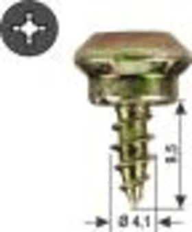 heicko e-ast Klemmnippelschrauben Stahl 4,1x9,5 mm PH2-Antrieb, VE 500 Stück
