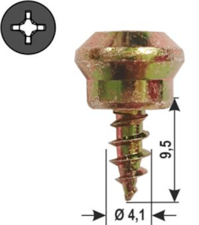 heicko e-ast Klemmnippelschrauben Stahl 4,1x9,5 mm für Kömmerling, VE 500 Stk.