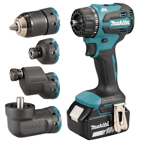 MAKITA  Akku-Bohrschrauber mit Wechselkopfsystem DDF491RTJ  • 18V • 50/27 Nm • 0-1.900 min-1