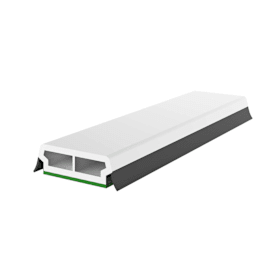 EXTE Glassprosse mit 15° Schräge und grauer Dichtlippe RAL 7001 passend zu VEKA-Profilen