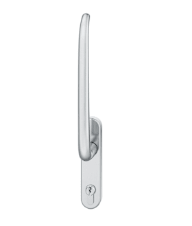 FSB Handhebel Design1023 Edelstahl oval Rosette, aufliegend, innen, PZ gelocht, 253 mm