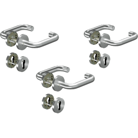 OGRO Drückergarnitur CORE+ 8100 9 mm Rundrosette PZ Edelstahl TS 38-63 mm