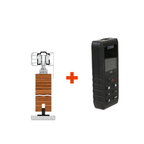 HELM Set: Schiebetürsystem Holz MK-L 80 H114 EV1 eloxiert 2m mit STROXX Laser Entfernungsmesser