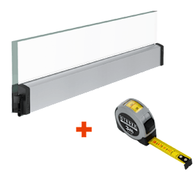 GLASTÜRDICHTUNG SCHALL-EX GS-A 833 MM SILBER ELOX. + STROXX MASSBAND 3M