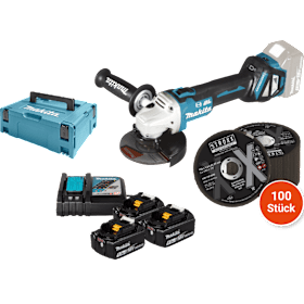 MAKITA Akku-Winkelschleifer DGA513RT3J Set