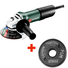 METABO WINKELSCHLEIFER W850-125-SET – Winkelschleifer mit 850 W und STROXX Schnellspannmutter für flexible Arbeiten