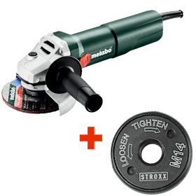 METABO WINKELSCHLEIFER W1100-125-SET – Winkelschleifer mit 1100 W und STROXX Schnellspannmutter für flexible Arbeiten