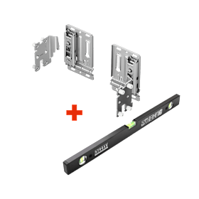 Hettich Set:  15 xSchwerlast-Schrankaufhängeset SAH 500 mit STROXX Wasserwaage 80 cm