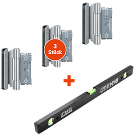 SIMONSWERK Haustürband BAKA PROTECT 4010 3D FD, 3-teilig, Topzink + STROXX Wasserwaage 80 cm