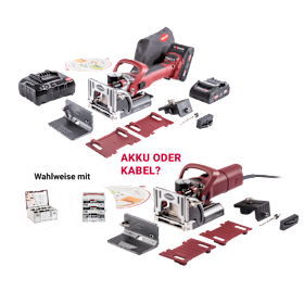 Lamello Set: Nutfräsmaschine Zeta P2 Akku mit P-System Verbindersortiment Professional
