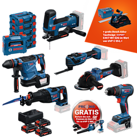 BOSCH 18V EXPERT AKKU-MONTAGESET HW2026 – 8 professionelle Akku-Werkzeuge u.a. für Bohren, Hämmern, Sägen uvm.
