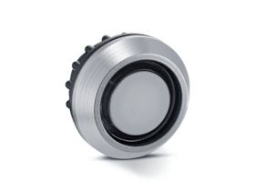 GEZE Sensortaster Mini LED mit Rahmen, Unterputz, grau, IP69, 22,5 mm