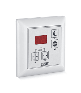 GEZE Programmschalter Displayprogrammschalter elektrisch Unterputz alpinweiß mit 4 Funktionstasten IP40 24 V